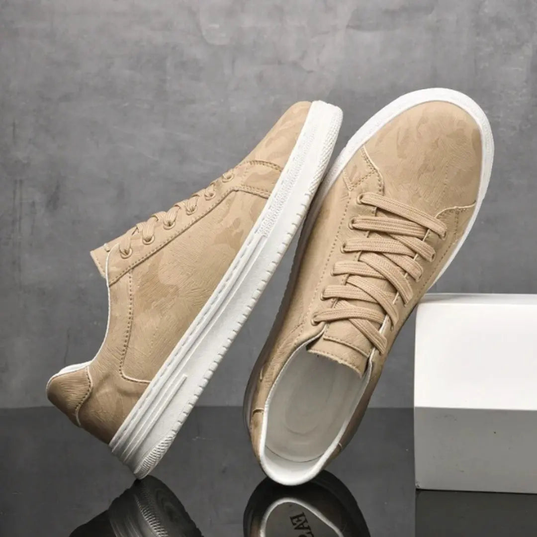 Mason | Embossed Herringbone Low-Top Men's Sneakers with Platform Sole