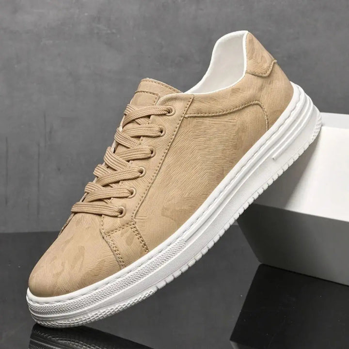 Mason | Embossed Herringbone Low-Top Men's Sneakers with Platform Sole