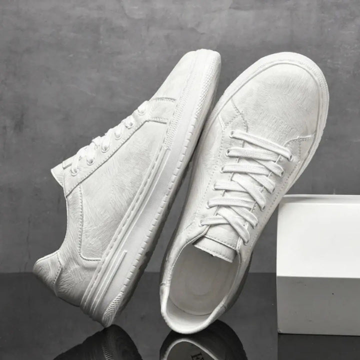 Mason | Embossed Herringbone Low-Top Men's Sneakers with Platform Sole