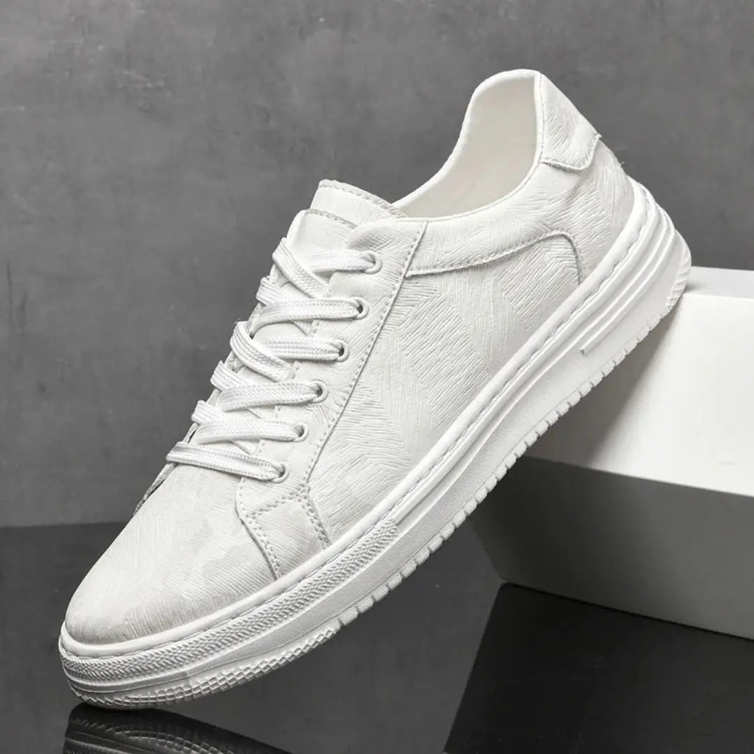 Mason | Embossed Herringbone Low-Top Men's Sneakers with Platform Sole