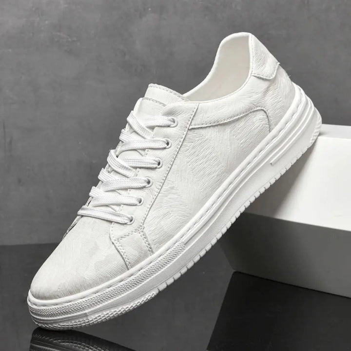 Mason | Embossed Herringbone Low-Top Men's Sneakers with Platform Sole