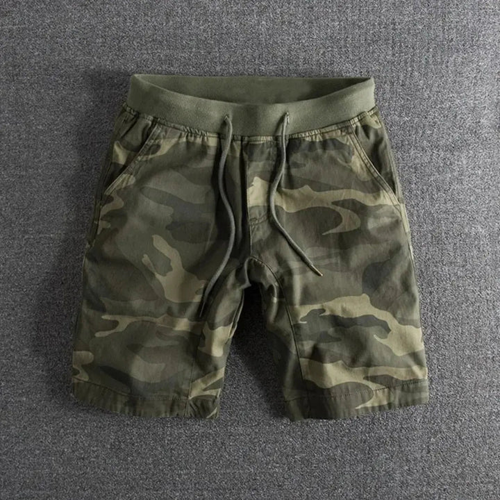 Massie | Camo Print Cotton Drawstring Mens Short