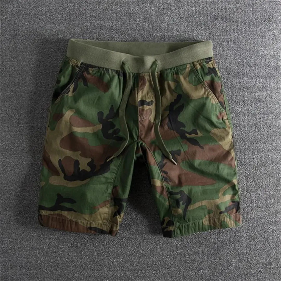 Massie | Camo Print Cotton Drawstring Mens Short