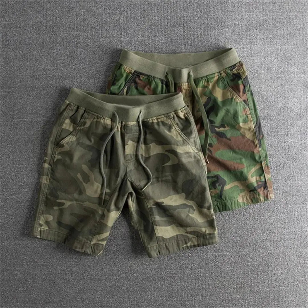 Massie | Camo Print Cotton Drawstring Mens Short