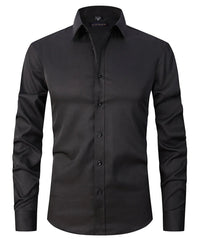 Noir | Slim Fit Stretch Long Sleeve Mens Smart Casual Shirt