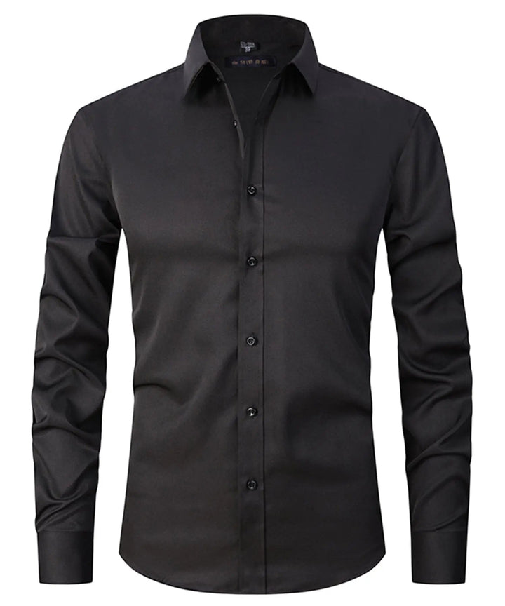 Noir | Slim Fit Stretch Long Sleeve Mens Smart Casual Shirt