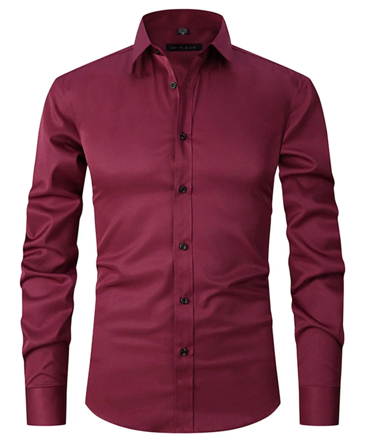 Noir | Slim Fit Stretch Long Sleeve Mens Smart Casual Shirt