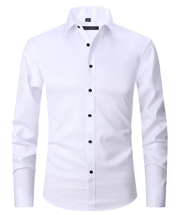 Noir | Slim Fit Stretch Long Sleeve Mens Smart Casual Shirt