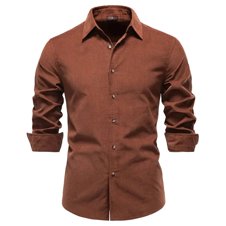 Rustic | Slim Fit Corduroy Long Sleeve Mens Smart Casual Shirt