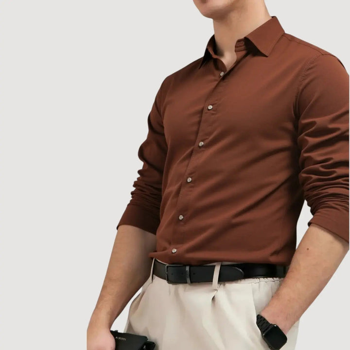 Rustic | Slim Fit Corduroy Long Sleeve Mens Smart Casual Shirt