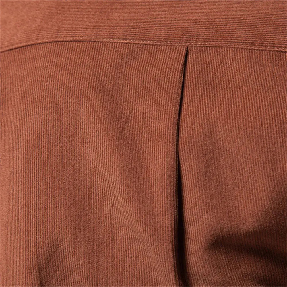 Rustic | Slim Fit Corduroy Long Sleeve Mens Smart Casual Shirt