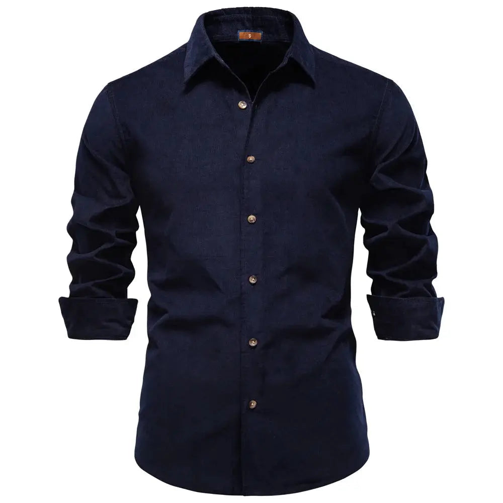 Rustic | Slim Fit Corduroy Long Sleeve Mens Smart Casual Shirt
