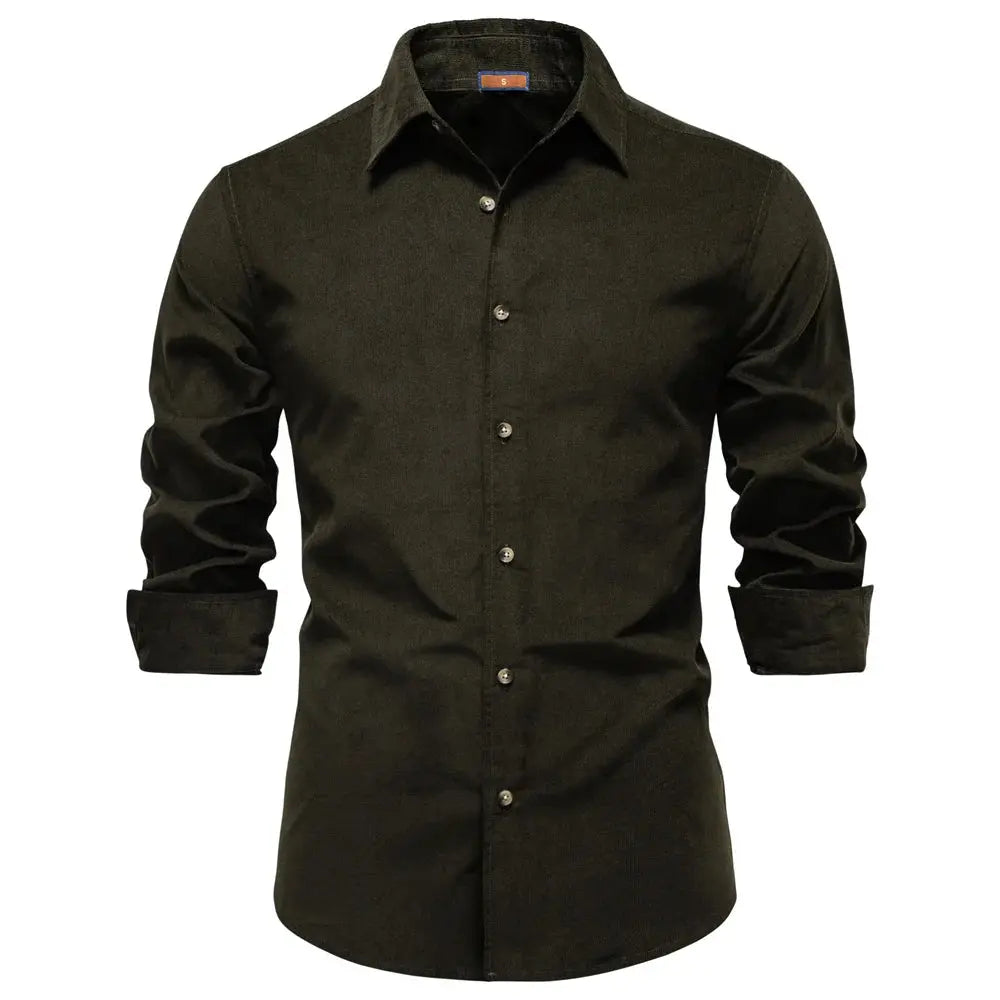 Rustic | Slim Fit Corduroy Long Sleeve Mens Smart Casual Shirt