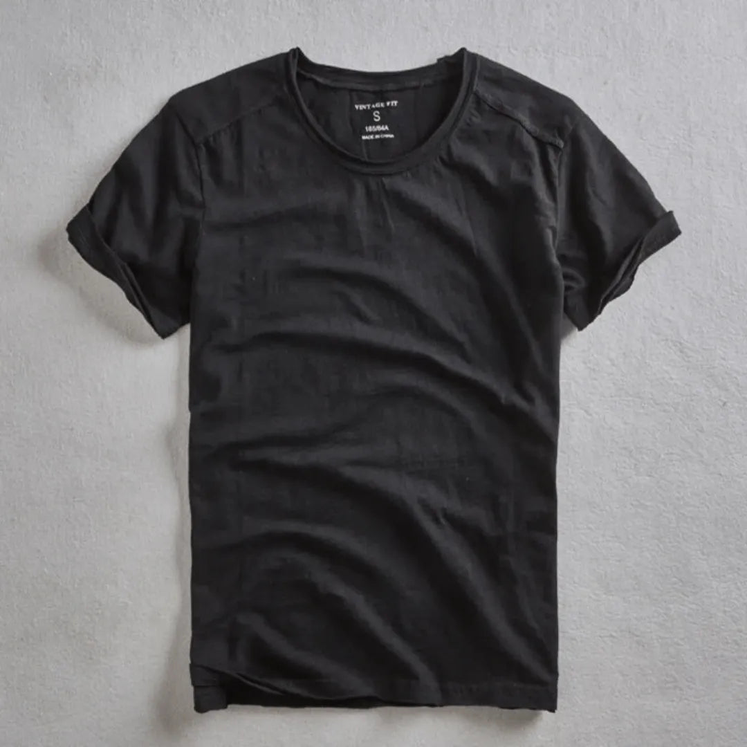 Slater | Slim Fit Crew Neck Slub Cotton T Shirt