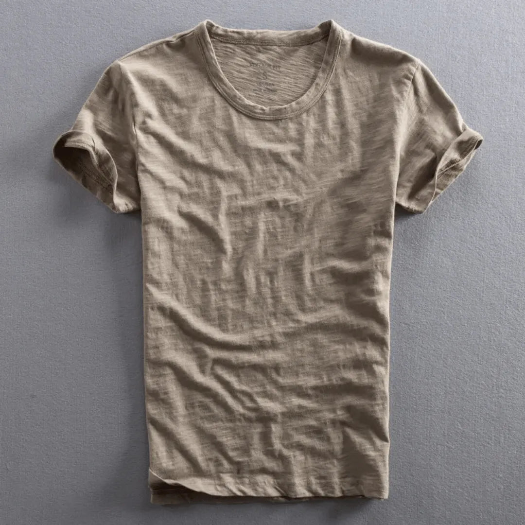 Slater | Slim Fit Crew Neck Slub Cotton T Shirt