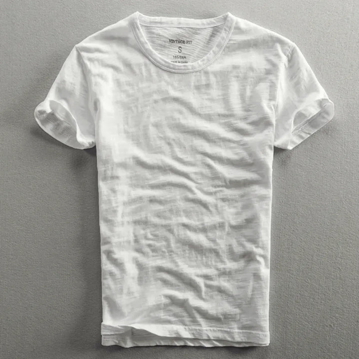 Slater | Slim Fit Crew Neck Slub Cotton T Shirt