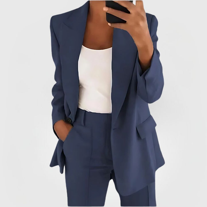 Maxine | Women's Open Front Blazer with Tailored Flap Pockets