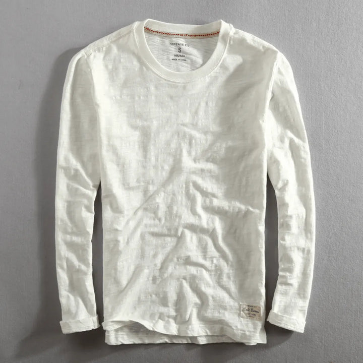 Cali | Crew Neck Long Sleeve Cotton T Shirt