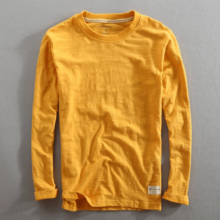 Cali | Crew Neck Long Sleeve Cotton T Shirt