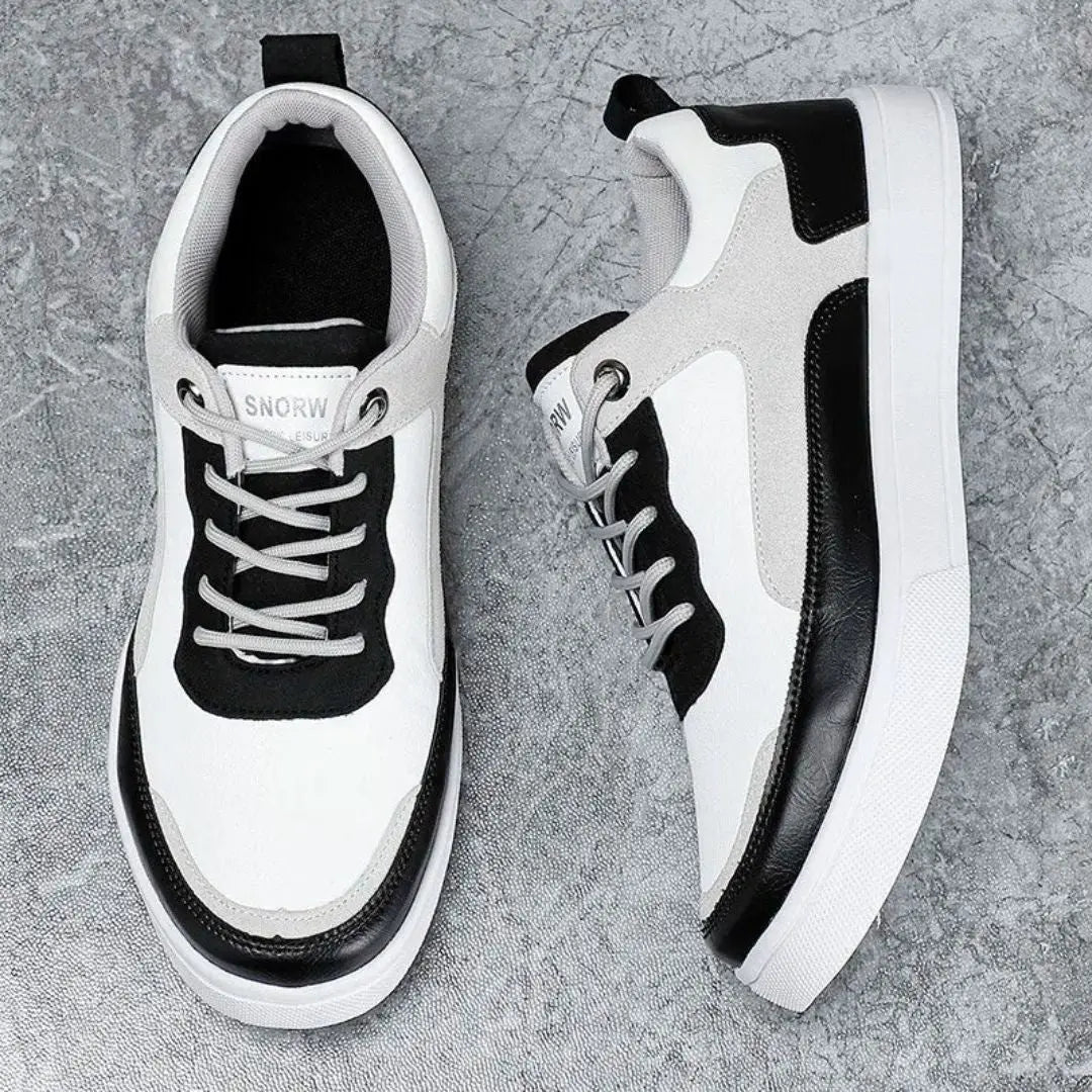 Nolan | Suede Panel Low-Top Men's Sneakers with Contrast Detailing