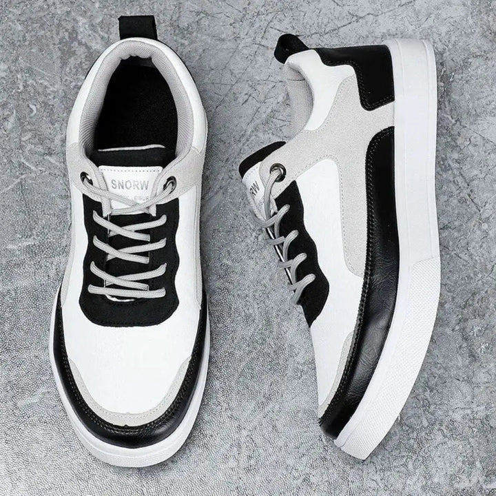 Nolan | Suede Panel Low-Top Men's Sneakers with Contrast Detailing
