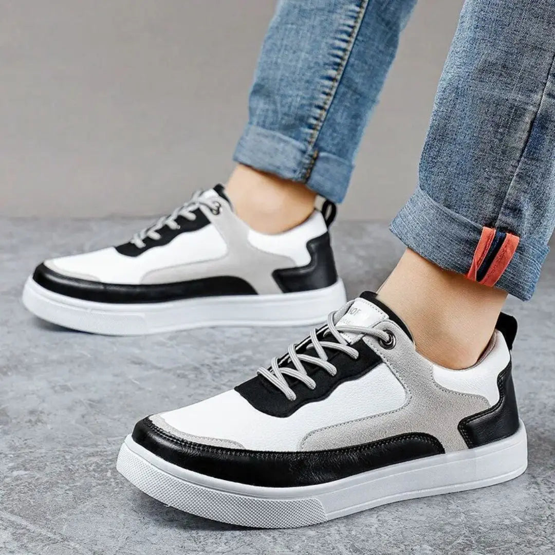 Nolan | Suede Panel Low-Top Men's Sneakers with Contrast Detailing
