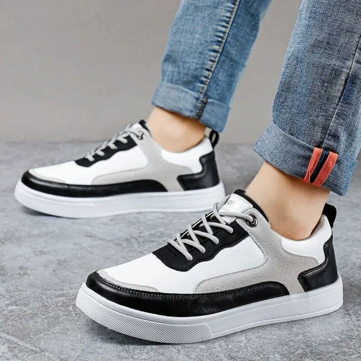 Nolan | Suede Panel Low-Top Men's Sneakers with Contrast Detailing
