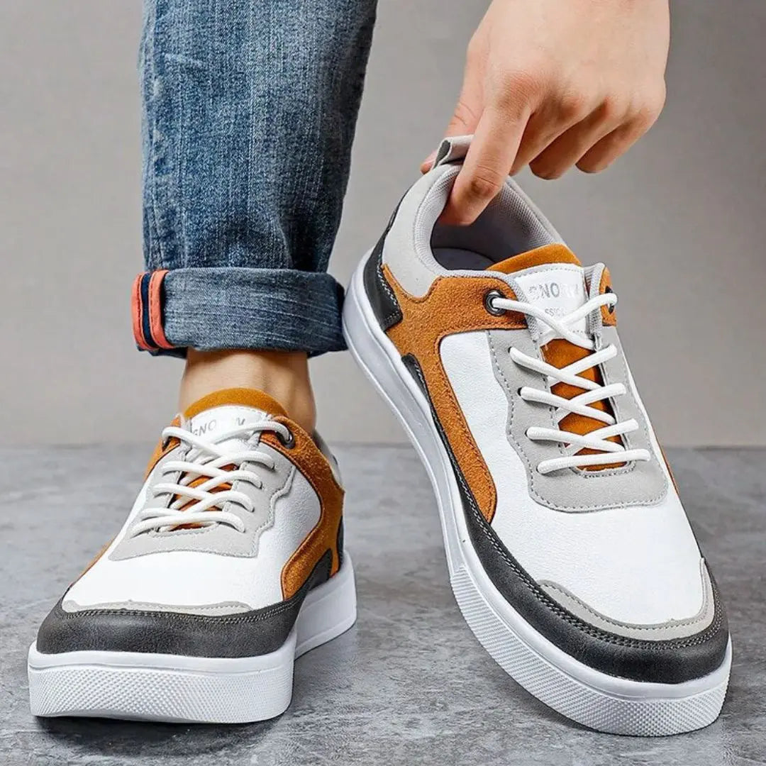 Nolan | Suede Panel Low-Top Men's Sneakers with Contrast Detailing