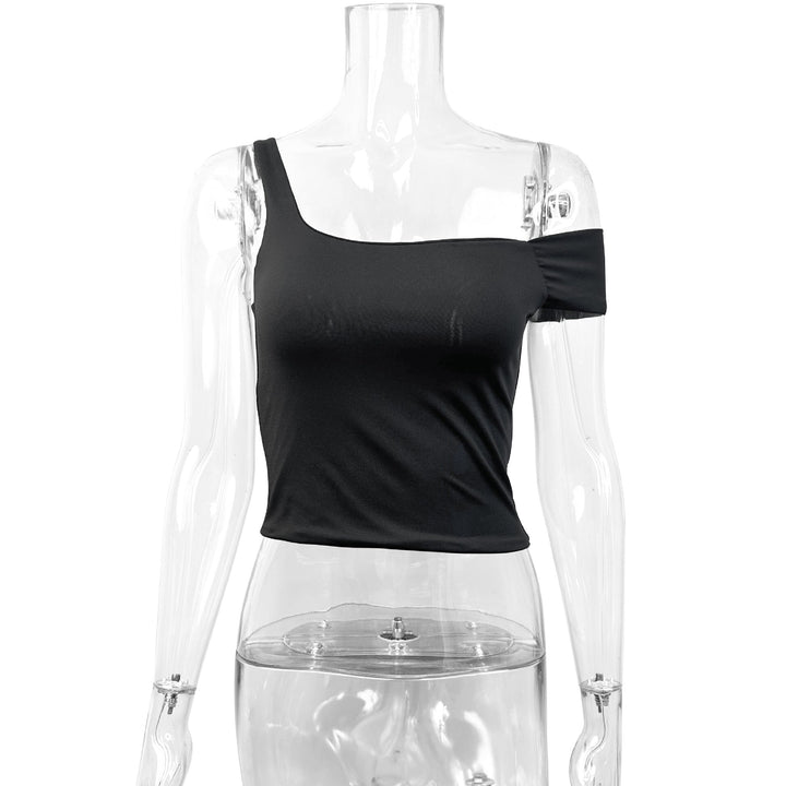Onyx | Asymmetric One Shoulder Crop Off Shoulder Top