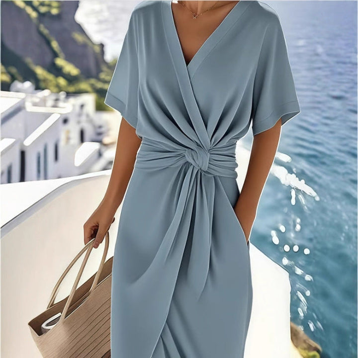 Riviera | Twist Knot Wrap Midi Summer Dress