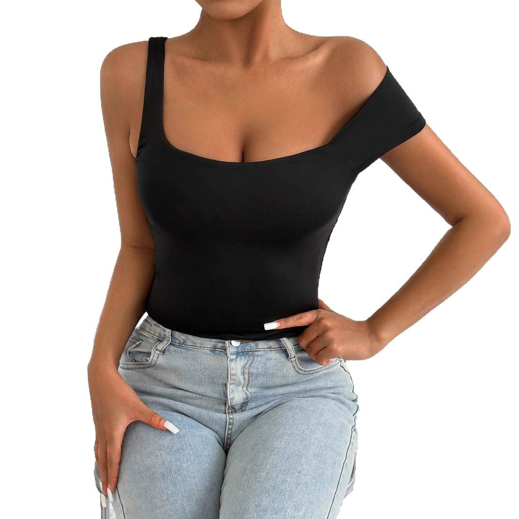 Onyx | Asymmetric One Shoulder Crop Off Shoulder Top