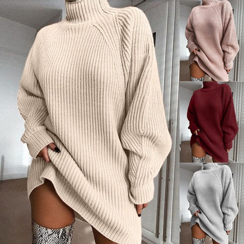 Margot | Women's Oversized Turtleneck Knit Dress