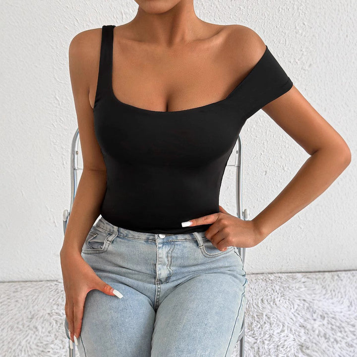 Onyx | Asymmetric One Shoulder Crop Off Shoulder Top