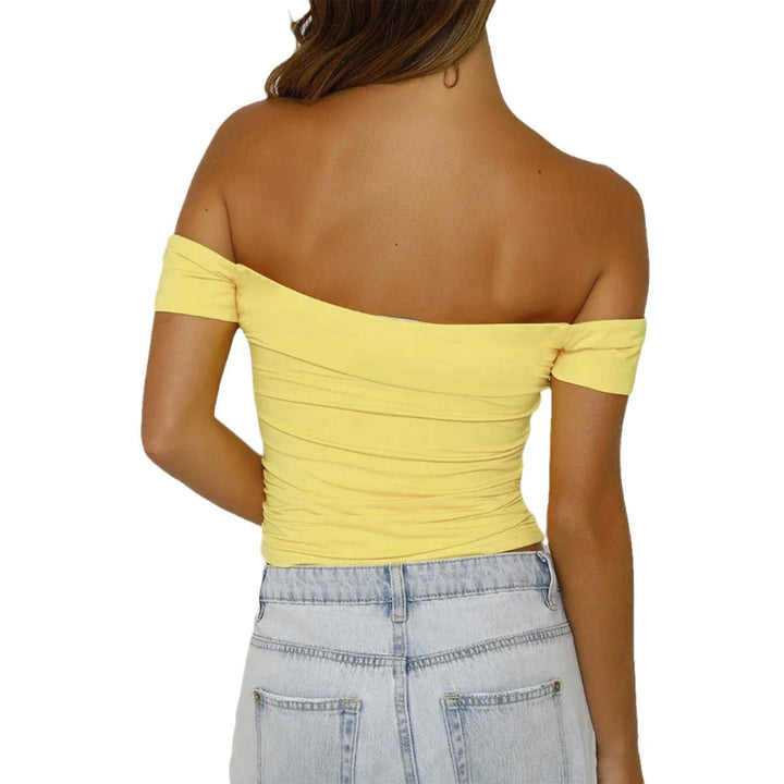 Sunny | Ruched Side Crop Off Shoulder Top