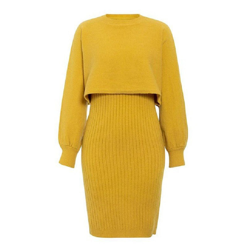 Indie | Women's Cropped Sweater Knit Dress Set