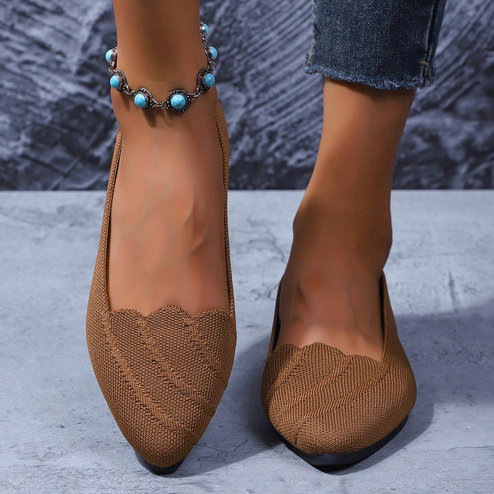 Wilhelmina | Women's Flats – Textured Knit Ballerina Shoes