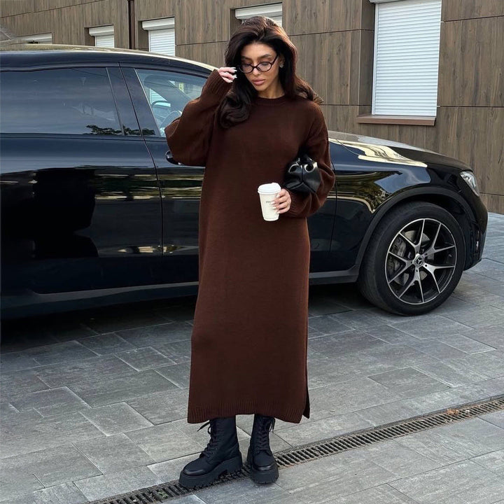 Zara | Women's Oversized Maxi Knit Dress with Side Split