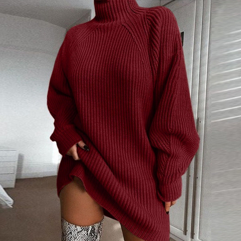 Margot | Women's Oversized Turtleneck Knit Dress