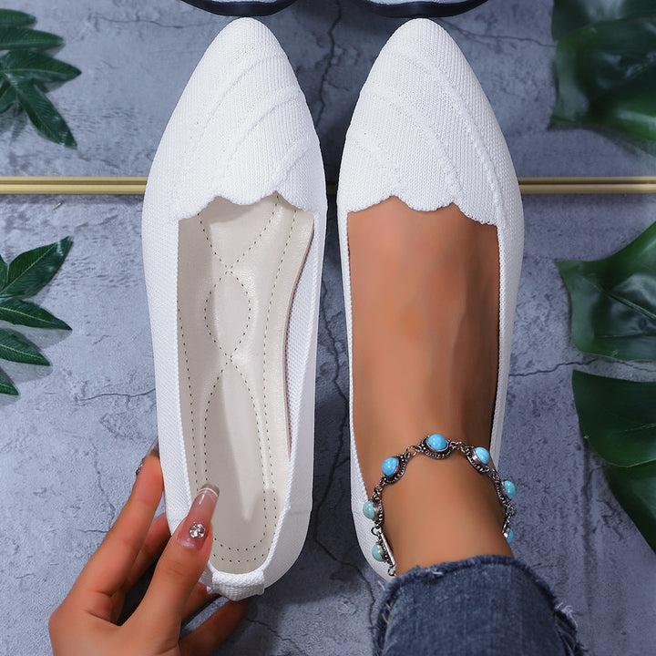 Wilhelmina | Women's Flats – Textured Knit Ballerina Shoes