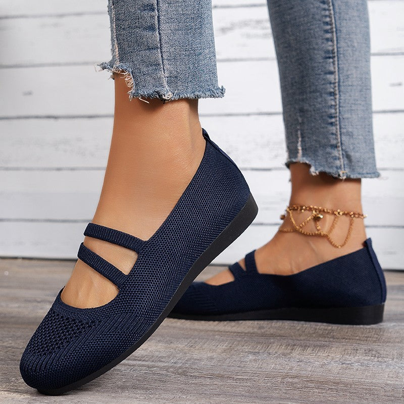 Fenella | Women's Flats – Breathable Mesh Ballet Shoes with Adjustable Straps