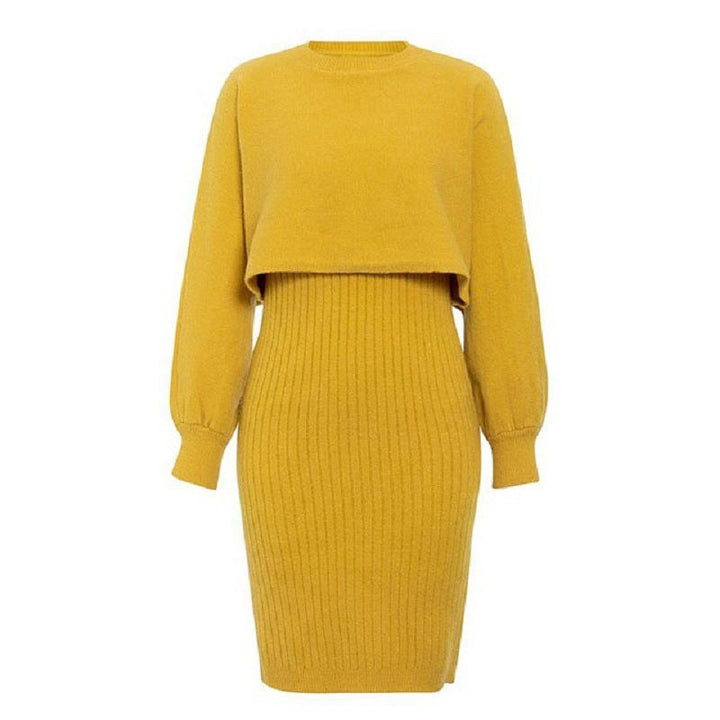 Indie | Women's Cropped Sweater Knit Dress Set