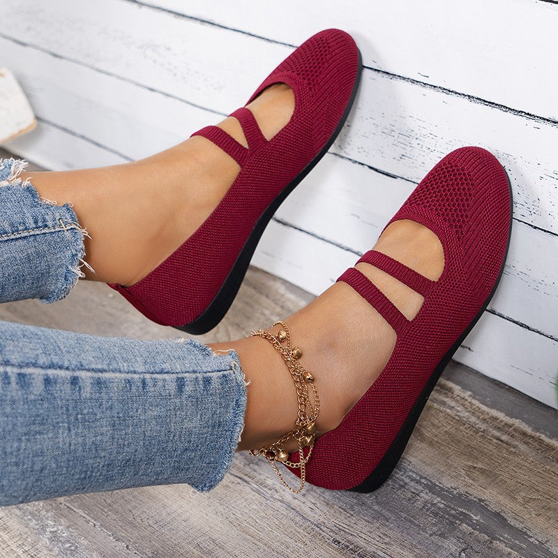 Fenella | Women's Flats – Breathable Mesh Ballet Shoes with Adjustable Straps