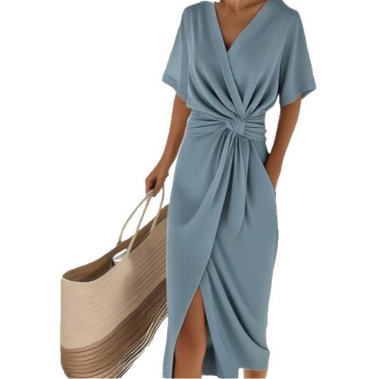 Riviera | Twist Knot Wrap Midi Summer Dress