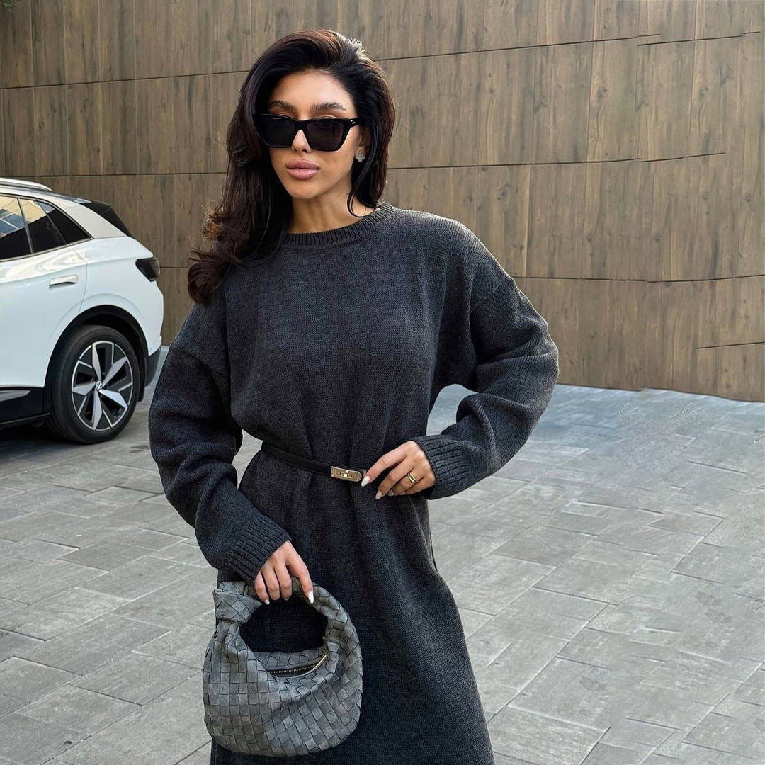 Zara | Women's Oversized Maxi Knit Dress with Side Split