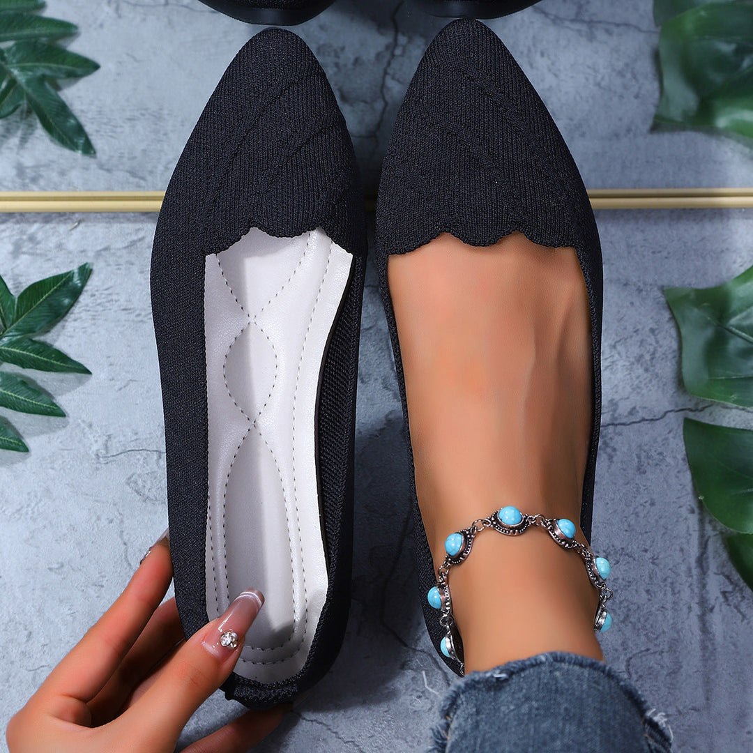 Wilhelmina | Women's Flats – Textured Knit Ballerina Shoes