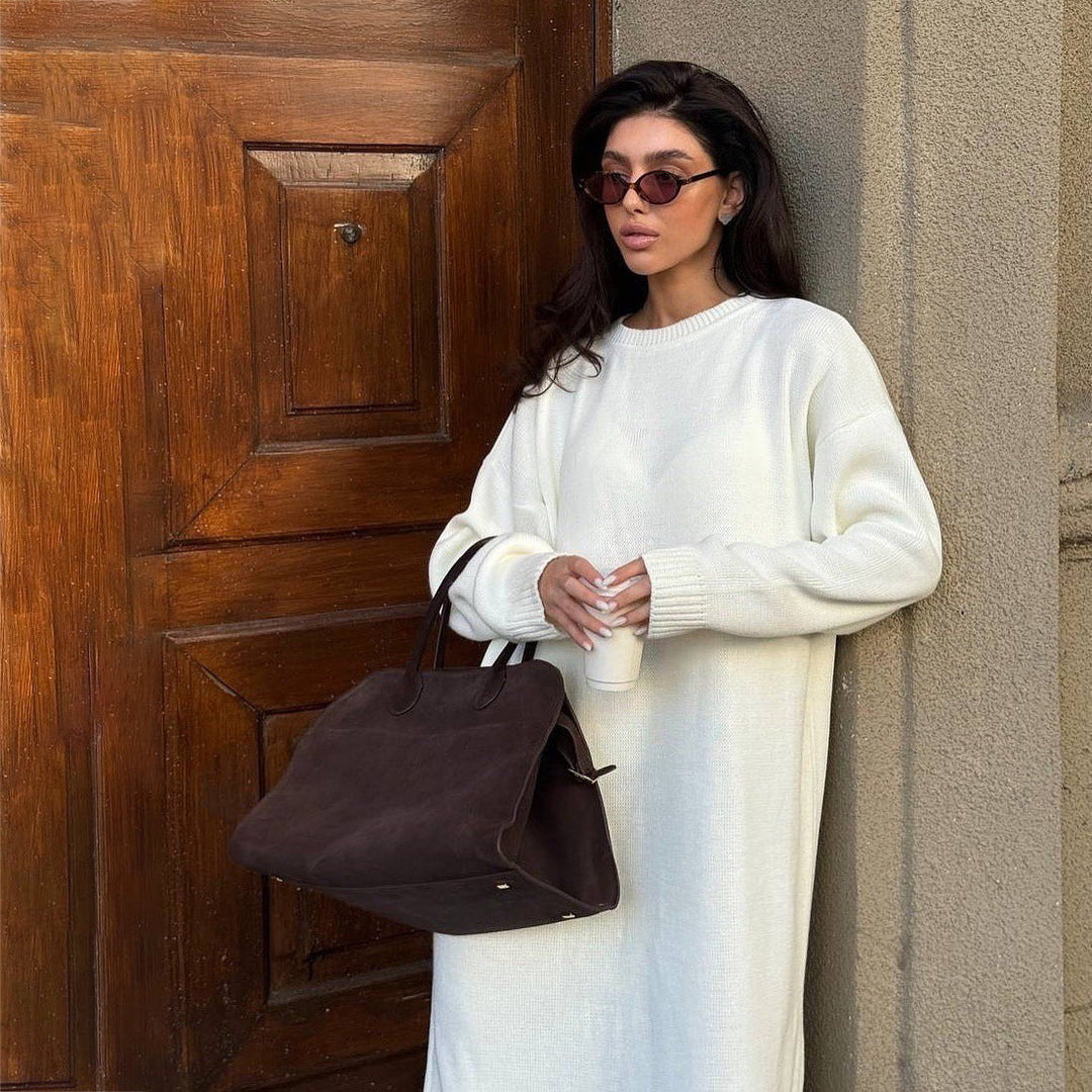 Zara | Women's Oversized Maxi Knit Dress with Side Split