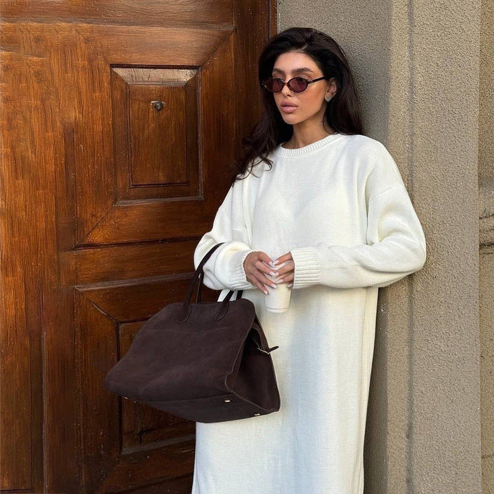 Zara | Women's Oversized Maxi Knit Dress with Side Split