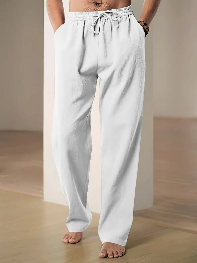 Monaco | Straight-Leg Drawstring Men's Linen Pants