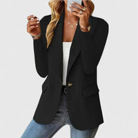 Harlow | Women's Open Front Blazer with Gold Button Detail