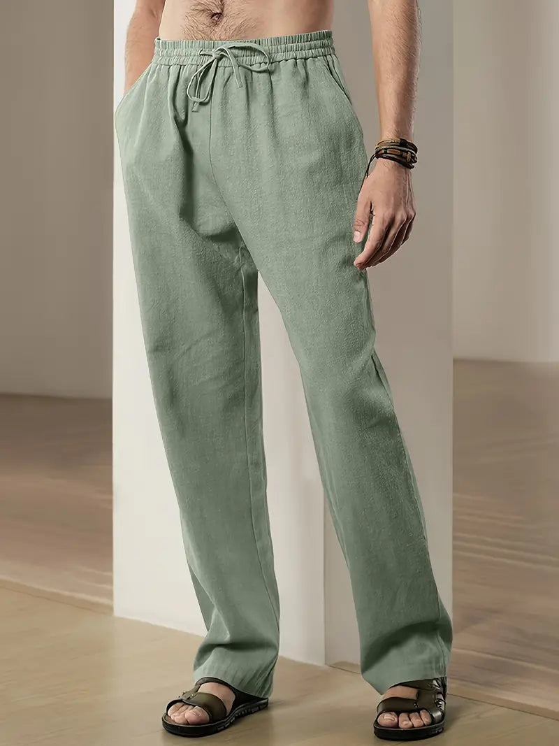 Monaco | Straight-Leg Drawstring Men's Linen Pants